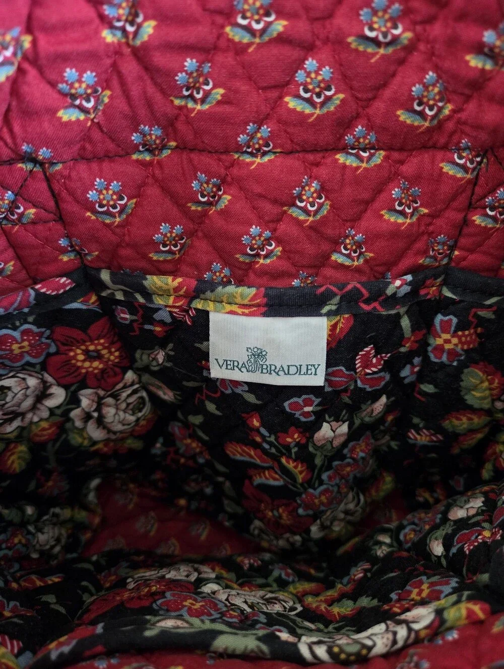 Vintage Vera Bradley Anastasia Tote Bag Quilted Cotton Floral Purse Y2K Retired